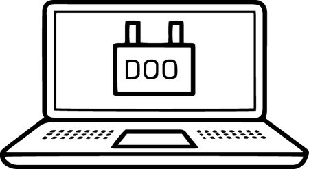 Laptop computer icon isolated on white background. Vector Illustration.のイラスト素材