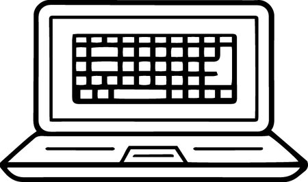 Laptop computer with keyboard icon isolated on white background. Vector Illustrationのイラスト素材