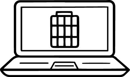 Laptop with battery icon isolated on white background. Vector Illustrationのイラスト素材