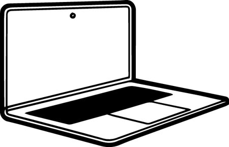 Laptop on a white background.Vector illustration ready for vinyl cutting.のイラスト素材
