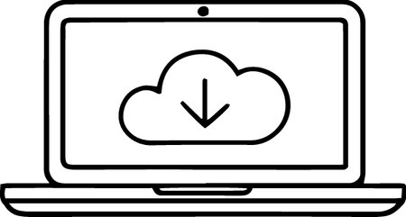 Cloud computing icon on laptop computer isolated on white background. Vector Illustrationのイラスト素材
