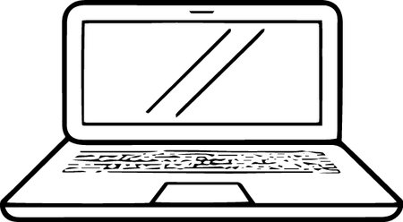 Laptop computer on a white background, vector illustration, eps 10のイラスト素材