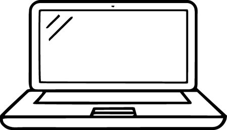Laptop computer with blank screen isolated on white background. Vector illustrationのイラスト素材