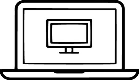 Laptop computer icon isolated on white background. Vector Illustration.のイラスト素材