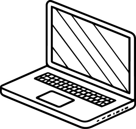 Laptop on a white background, vector illustration, eps 10のイラスト素材