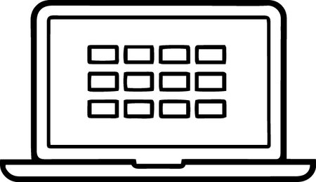 Laptop computer icon isolated on white background. Vector Illustration.のイラスト素材