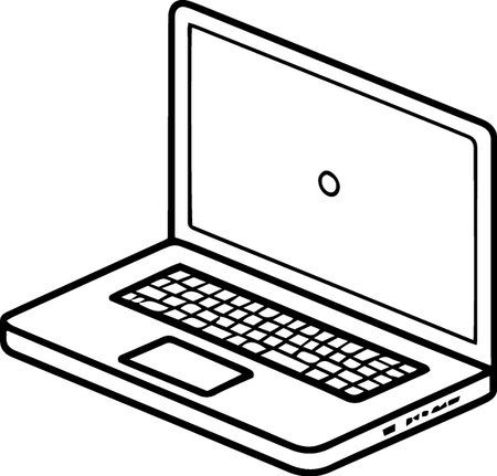 Laptop computer on a white background. Vector illustration, eps 10のイラスト素材