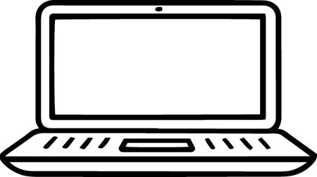 Laptop computer icon isolated on white background. Vector Illustration.のイラスト素材