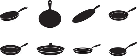 Pan icon isolated on white background. Kitchen utensils. Vector illustrationのイラスト素材