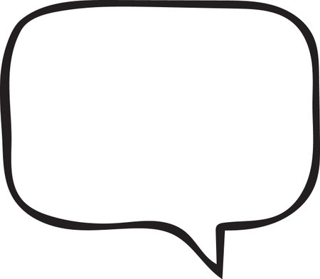 Speech bubble line icon. Hand drawn illustration of speech bubble.のイラスト素材