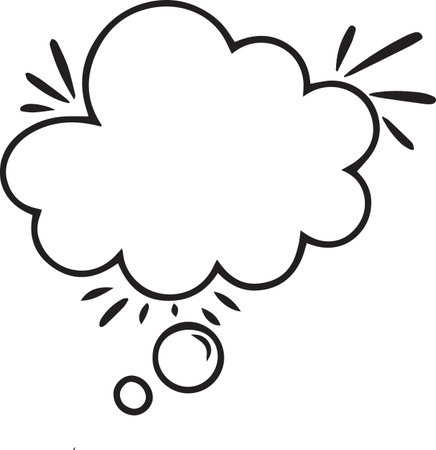 Hand Drawn Comic Speech Bubble â Vector Doodle Style Talk, Thought &amp; Chat Balloonsのイラスト素材