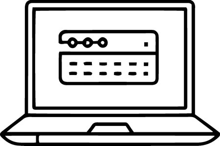 Laptop computer with password icon isolated on white background. Vector Illustrationのイラスト素材