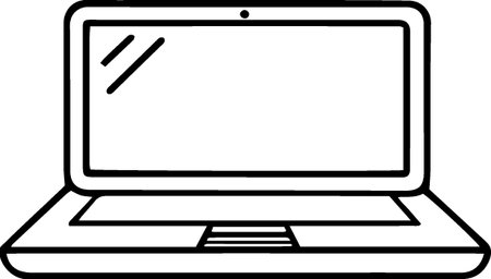 Laptop computer icon isolated on white background. Vector Illustration.のイラスト素材