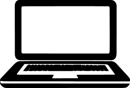Laptop computer with blank screen isolated on white background. Vector illustrationのイラスト素材