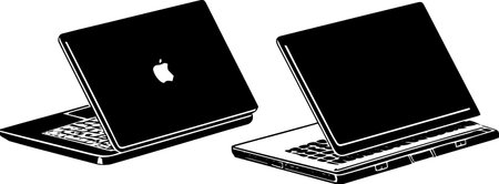 Laptop and Laptop.Vector illustration ready for vinyl cutting.のイラスト素材