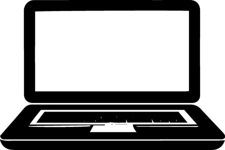 Laptop computer with blank screen. Isolated on white background.のイラスト素材