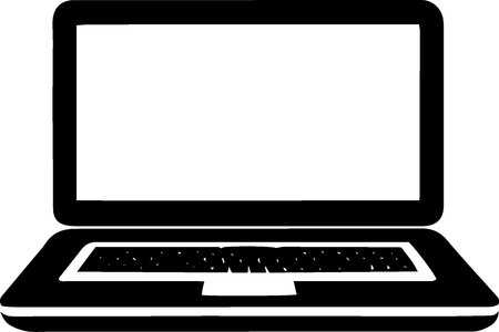 Laptop computer with blank screen isolated on white background. Vector illustrationのイラスト素材