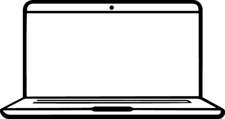 Laptop computer with blank screen. Vector illustration isolated on white backgroundのイラスト素材