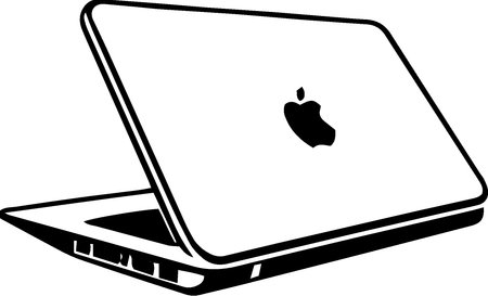 Laptop on a white background.Vector illustration ready for vinyl cutting.のイラスト素材