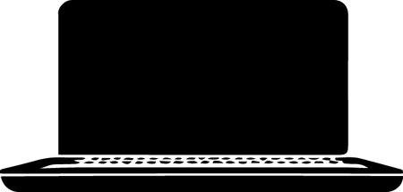 Black Laptop icon isolated on white background. Computer notebook with empty screen sign. Vector Illustrationのイラスト素材