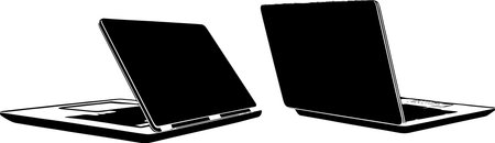 Laptop.Vector Illustration ready for vinyl cutting and t-shirt printing.のイラスト素材