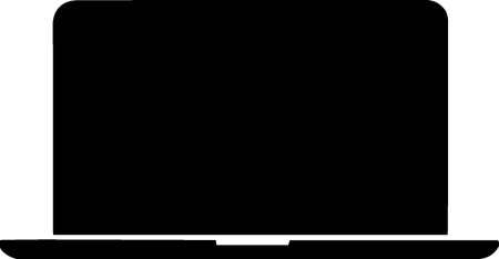 Black Laptop icon isolated on white background. Computer notebook with empty screen sign. Vector Illustrationのイラスト素材