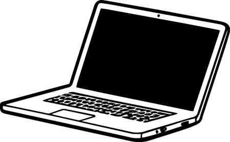 Laptop on a white background, vector illustration, eps10のイラスト素材