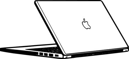 Laptop on a white background. Vector illustration ready for vinyl cutting.のイラスト素材