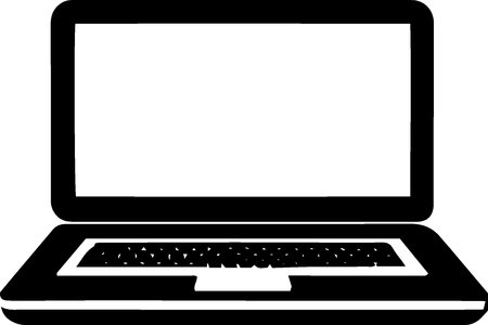 Laptop computer with blank screen isolated on white background. Vector illustrationのイラスト素材