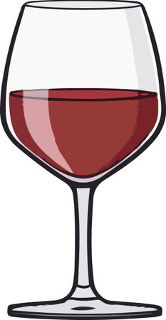 Colorful Wine Glass Vector â Red Wine, White Wine, Cocktail, and Party Drink Illustrationのイラスト素材