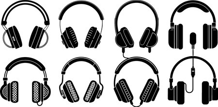 Headphones isolated on a white background. Vector illustration. Eps 10.のイラスト素材