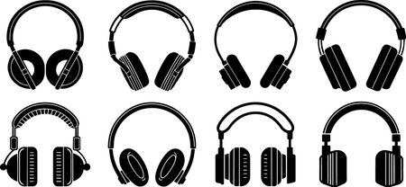 headphones icon set isolated on white background. headphone vector icon setのイラスト素材