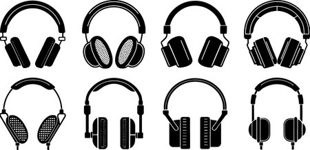 Headphones icons isolated on white background. Vector illustration. Eps 10.のイラスト素材