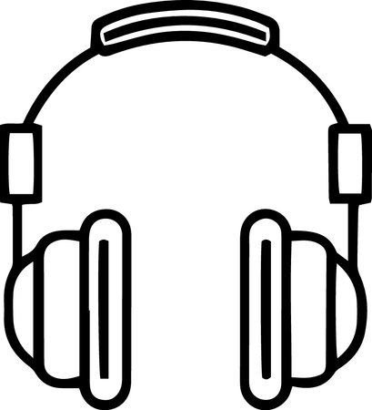 Headphones icon isolated on white background. Earphones vector illustration.のイラスト素材