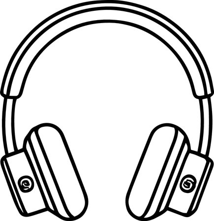 Headphones with microphone isolated on a white background. Vector illustration.のイラスト素材