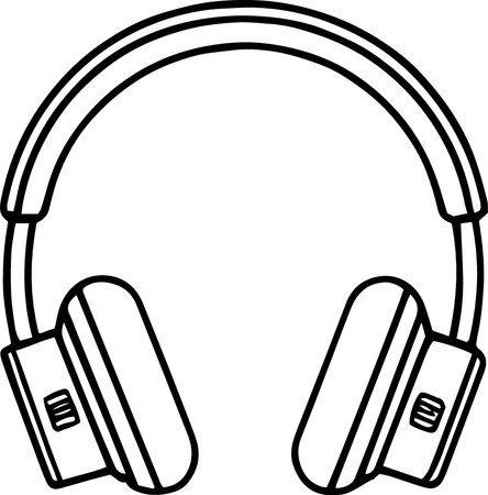 Music Headphones Isolated on a White Background. Vector Illustrationのイラスト素材