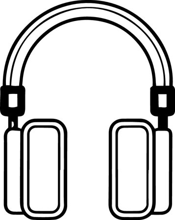 Headphones Isolated on the White Background. Vector Illustration.のイラスト素材