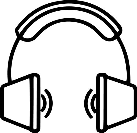 Headphones icon isolated on white background. Earphones vector illustration.のイラスト素材