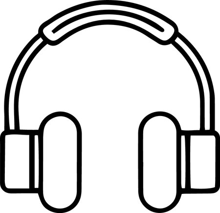 Headphones icon isolated on white background. Earphones vector illustration.のイラスト素材