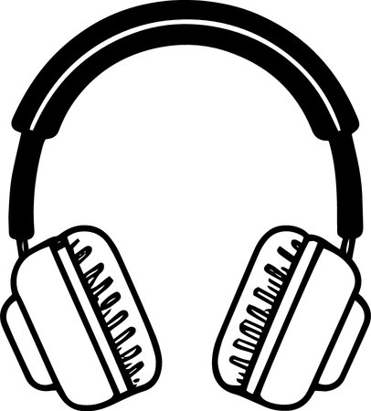 Headphones on a white background. Vector illustration for your design.のイラスト素材