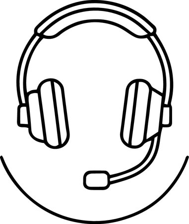 Headphones isolated on white background. Vector illustration in outline style.のイラスト素材
