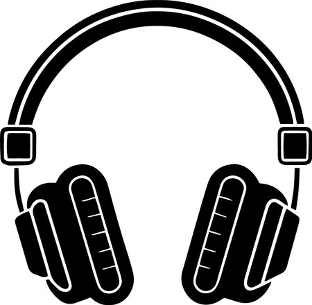 Headphones with blank space for your text. Vector clip art.のイラスト素材