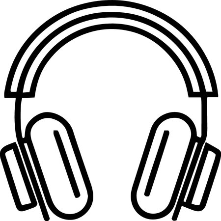 Headphones with microphone isolated on a white background. Vector illustration.のイラスト素材