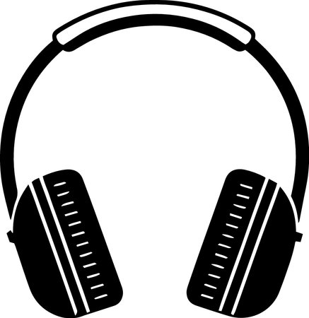 Headphones silhouette isolated on white background. Vector illustration for your designのイラスト素材