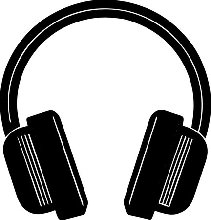 Headphones.Vector Illustration ready for vinyl cutting or t-shirt printing.のイラスト素材