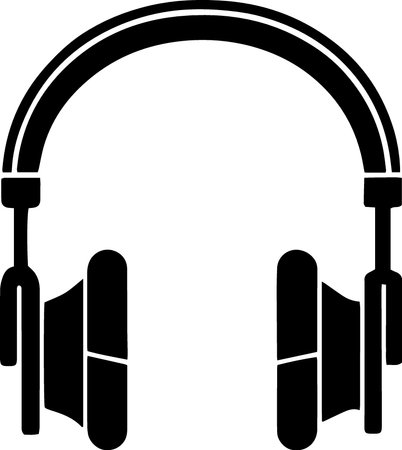 Headphones icon isolated on white background. Earphones vector illustration.のイラスト素材