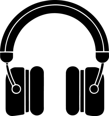 Headphones with microphone isolated on a white background. Vector illustration.のイラスト素材