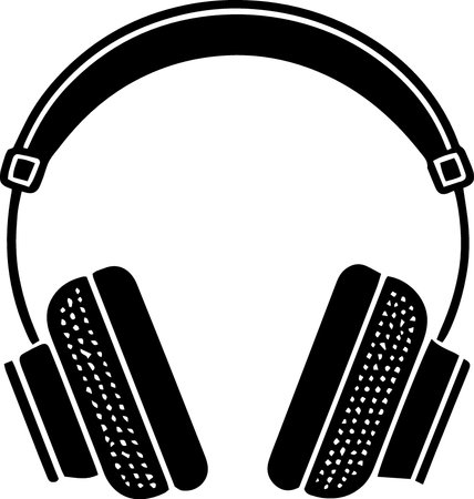 Headphones with a microphone on a white background. Vector illustration.のイラスト素材