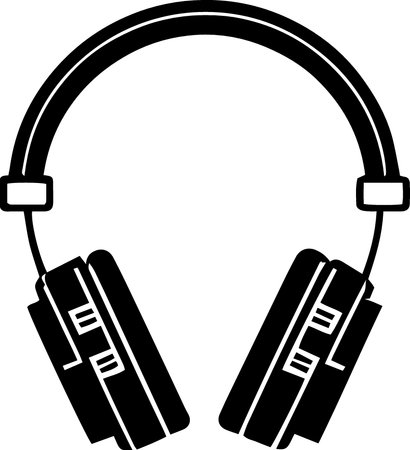 Headphones with blank space for your text or image. Vector illustration.のイラスト素材