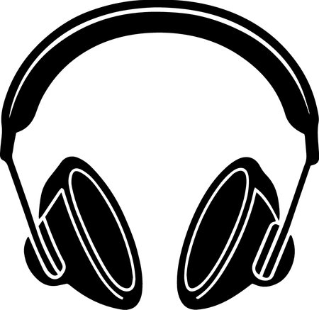 Headphones with microphone isolated on a white background. Vector illustration.のイラスト素材